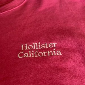 Hollister, pink cropped crewneck